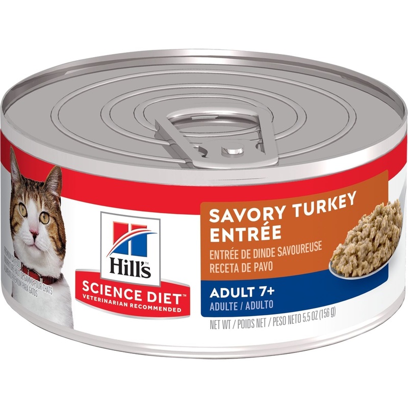 Hill’s Science Diet Adult 7+ Savory Turkey Entre cat food 5.5 oz