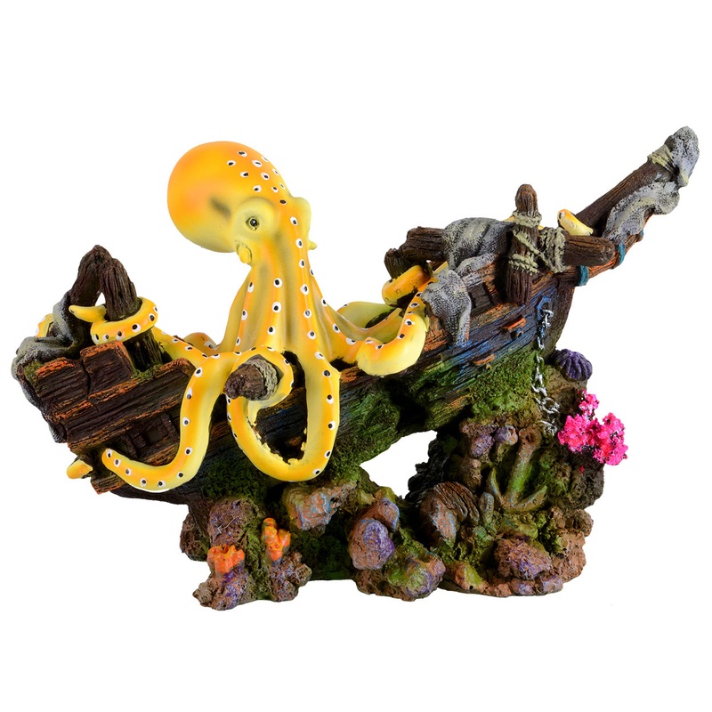 Ornament Shipwreck Wreckage with Octopus