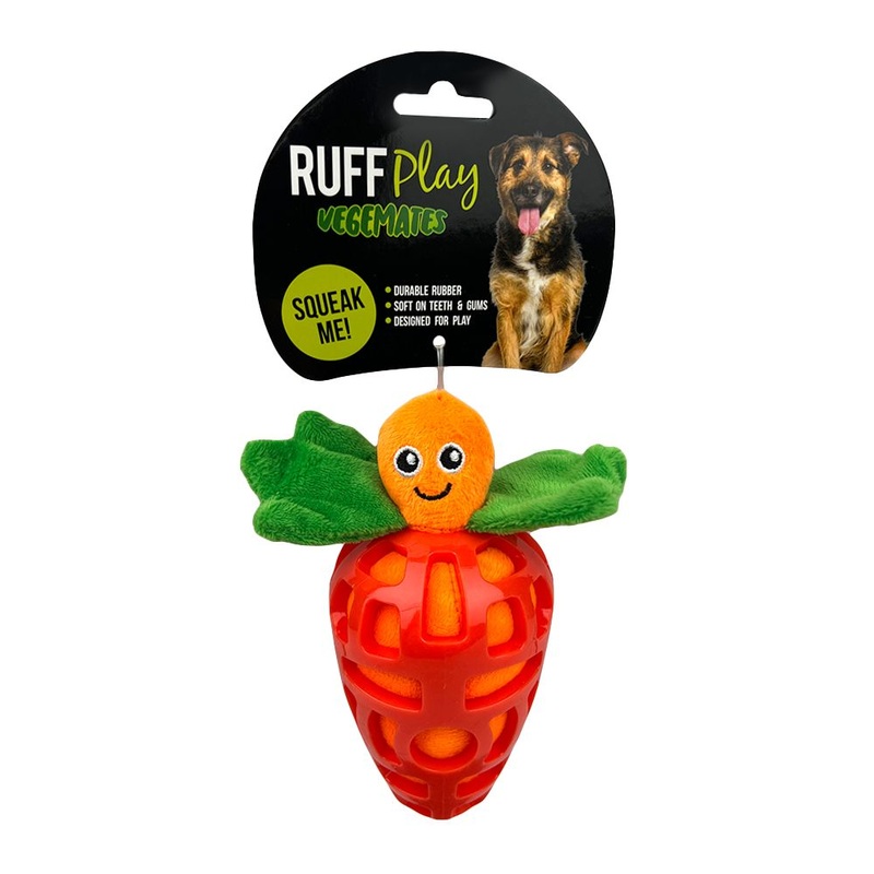 RUFF PLAY DOG TOY VEGEMATES SQUEAKY PLUSH APPLE