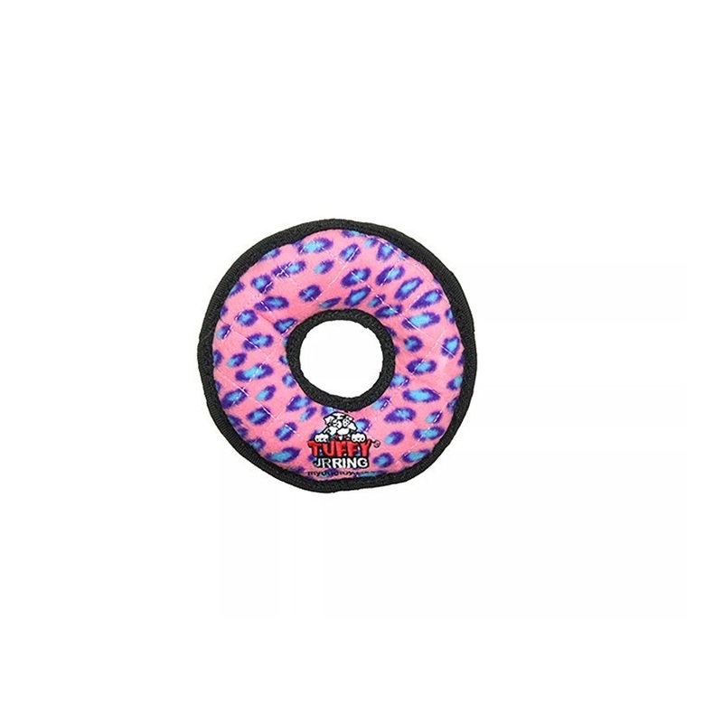 Tuffy’s Ultimate Ring Dog Toy, pink leopard