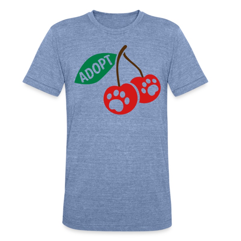 Door County Cherries Tri-Blend T-Shirt heather blue S