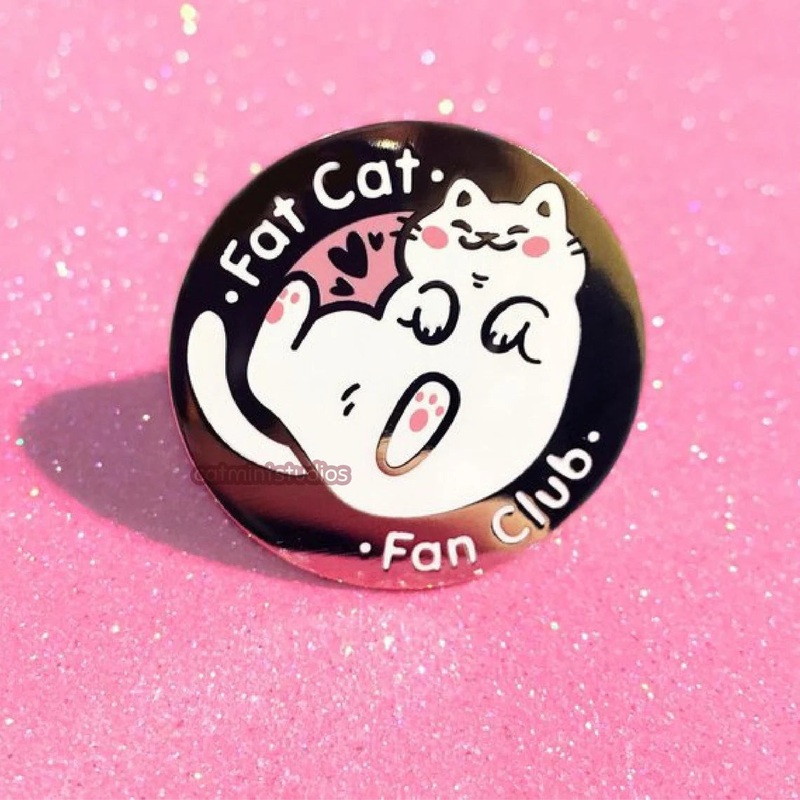 Fat Cat Fan Club enamel pin