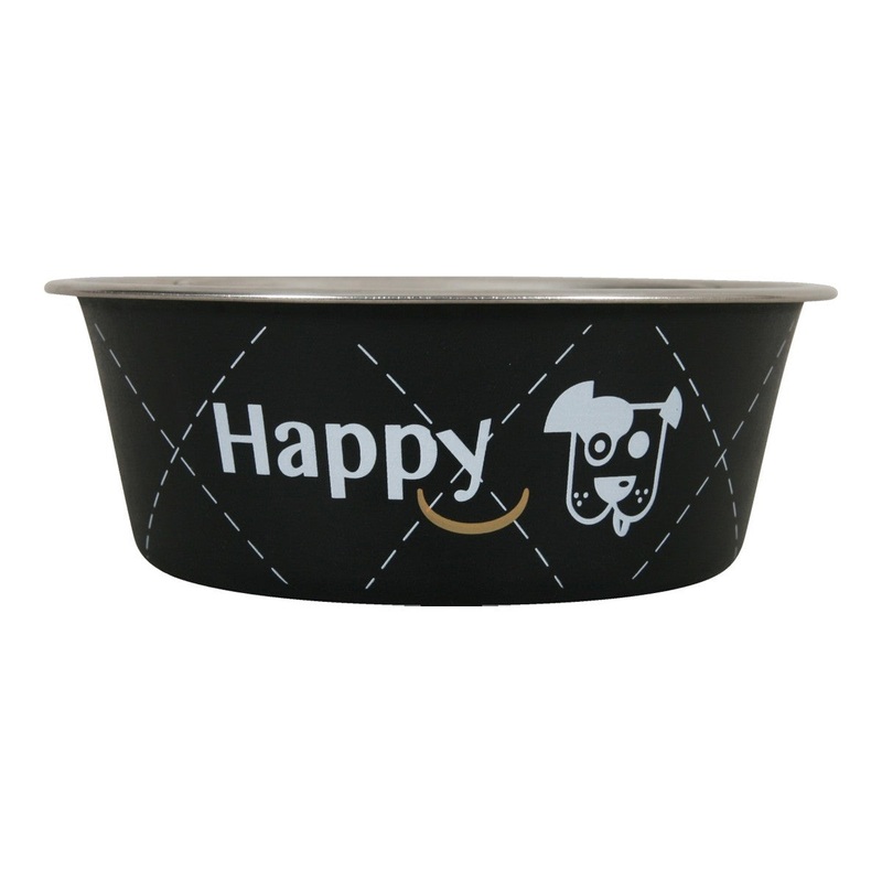 Happy Stainless Steel Dog Bowls – Black 2.65L