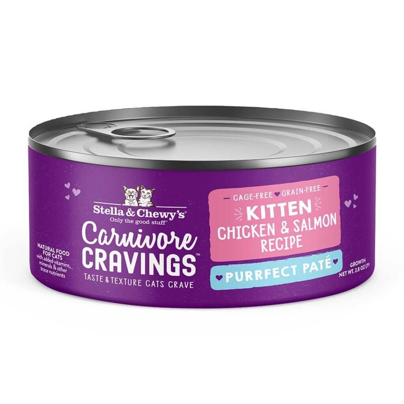 Stella & Chewy’s Carnivore Cravings Purrfect Pate Kitten Chicken & Salmon Recipe Wet Cat Food 2.8 oz