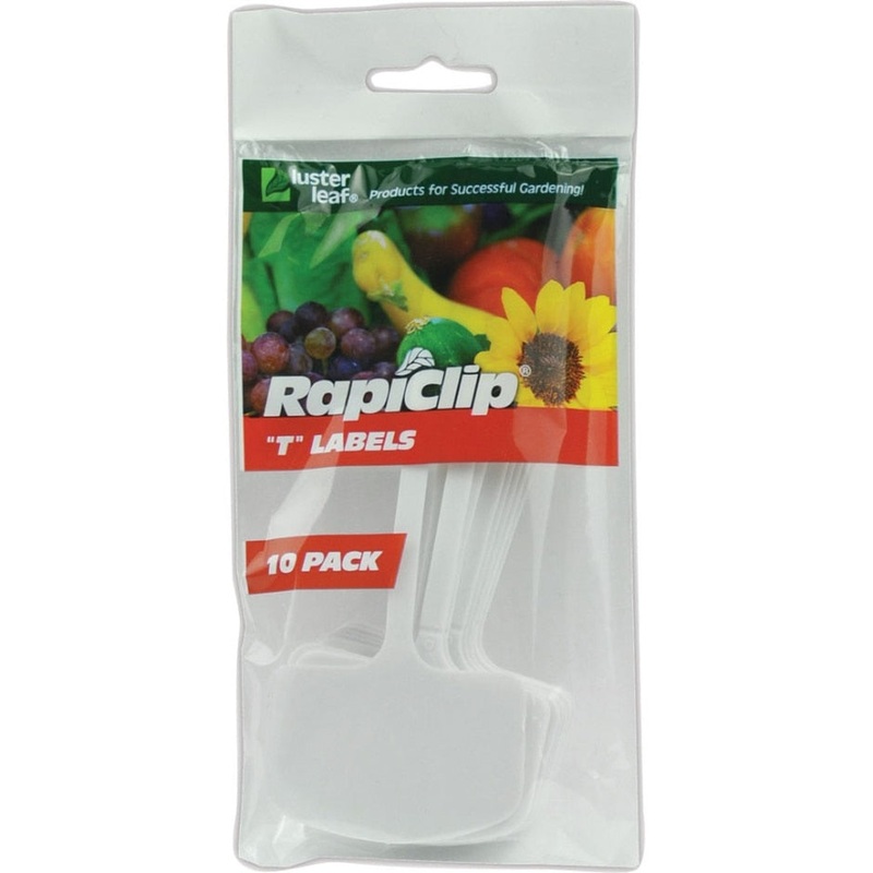 LUSTER LEAF RAPICLIP PLASTIC T LABELS 6.25 IN-10 PK WHITE
