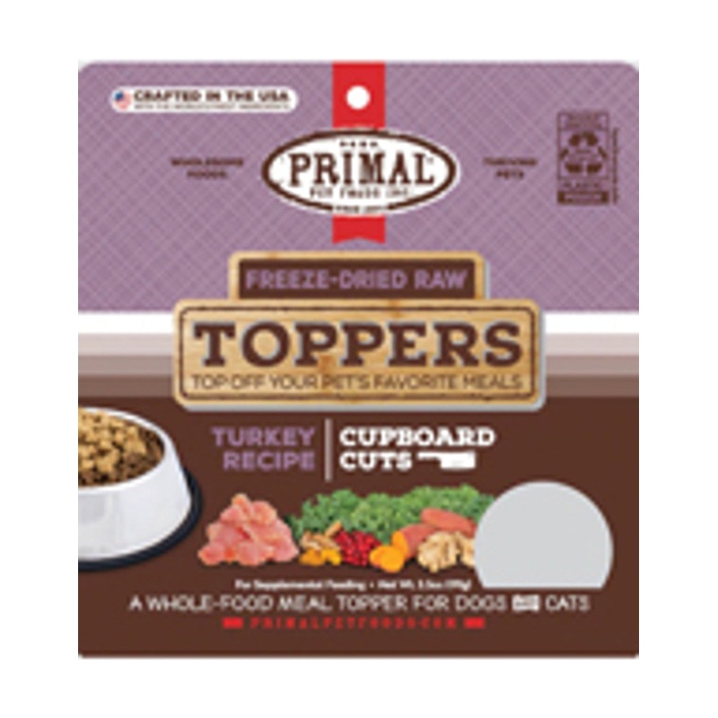Primal Cupboard Cuts Freeze Dried Raw Dog Food Topper Turkey, 3.5 oz – Dog & Cat Food Topper and Meal Mixer