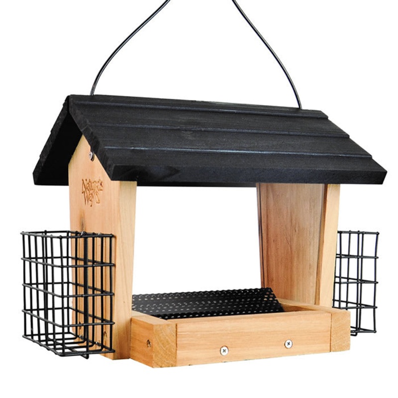 Cedar 3QT Hopper Bird Feeder with Suet