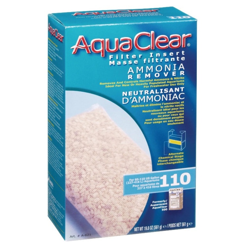 Fluval AquaClear 110 Hang on Back Power Filter Media – Ammonia Remover for Heavily Populated Aquairums