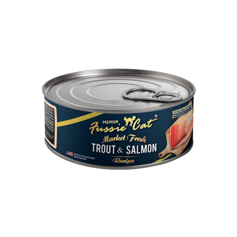 Fussie Cat Market Fresh Trout and Salmon Canned Cat Food 5.5 oz