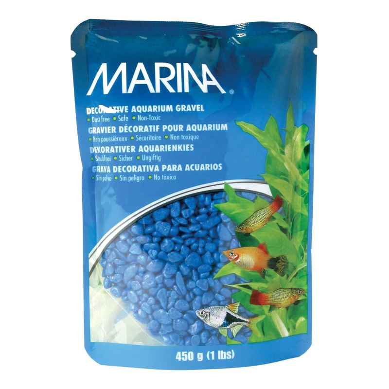 Marina Blue Decorative Aquarium Gravel – 450 g (1 lb)