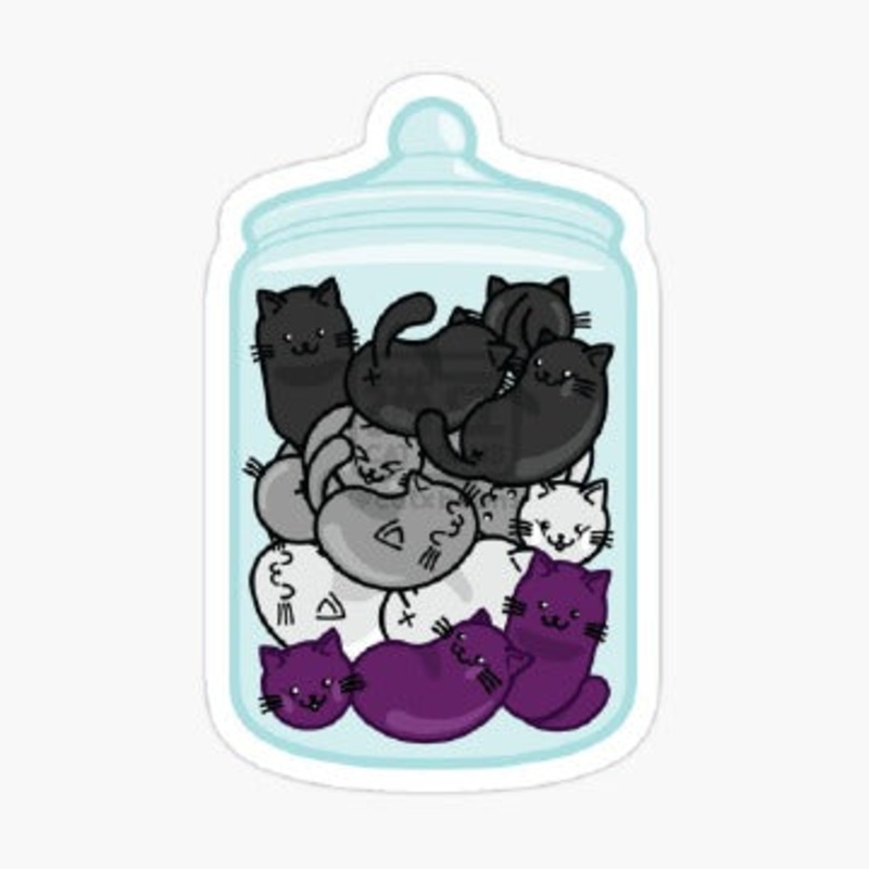 Asexual Jelly Cat Beans in Jar Pride Flag Fridge Magnet