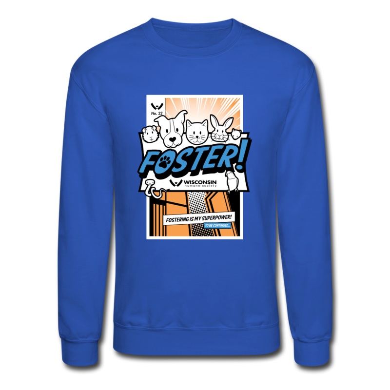 Foster Comic Crewneck Sweatshirt royal blue S