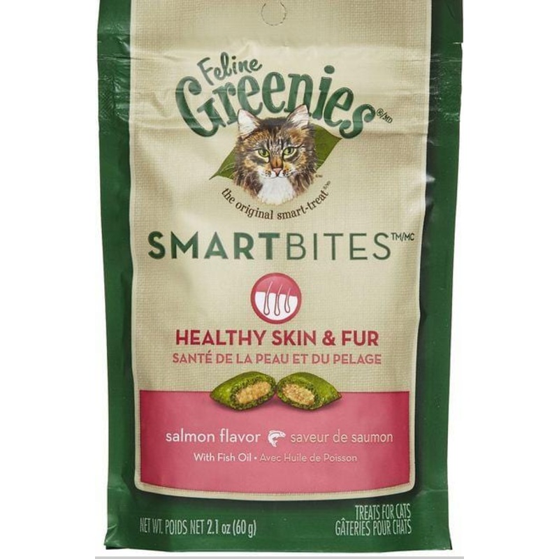 Greenies Smartbites Skin and Fur Salmon Cat Treats 2.1 oz