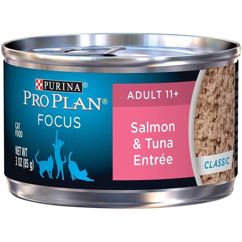 Pro Plan Senior Salmon & Tuna Entree Wet Cat Food 3-oz, case of 24 cans