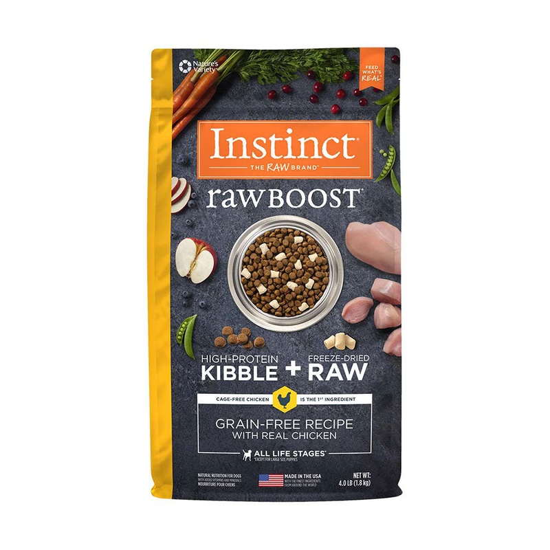 Instinct Raw Boost Grain Free Recipe with Real Chicken Freeze Dried Dog Food 4 Lbs