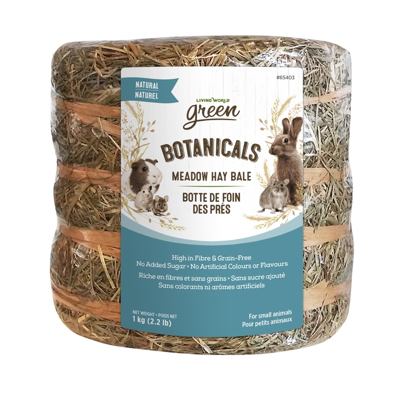 Living World Green Botanicals Hay Bale – Natural – 1 kg (2.2 lbs)