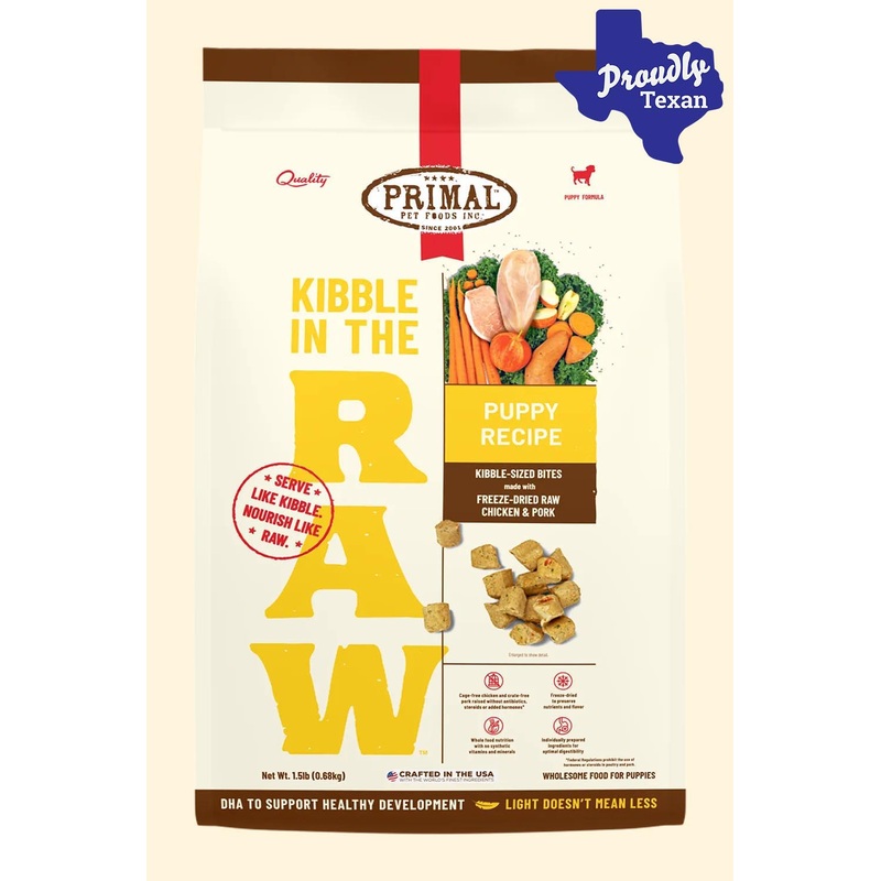 Primal Chicken Puppy Kibble in the Raw Dry Food 1.5 lb