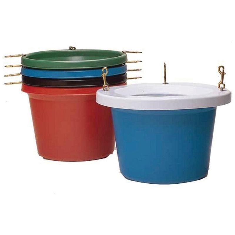 FORTIFLEX ROUND STALL FEEDER 30 QUART BLACK