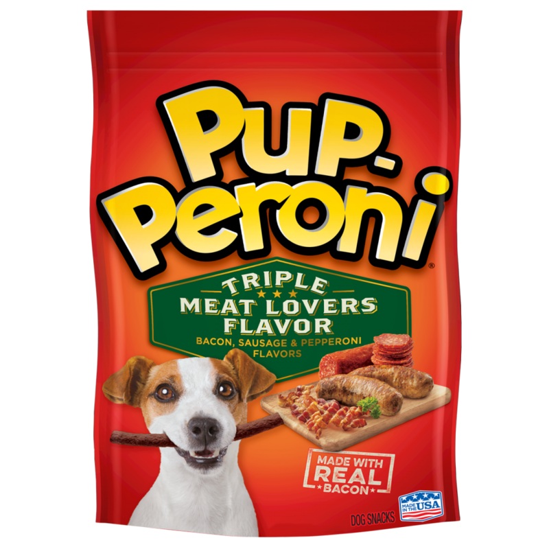 Pup-Peroni Triple Meat Lovers Bacon, Sausage, and Pepperoni Flavored Dog Treats