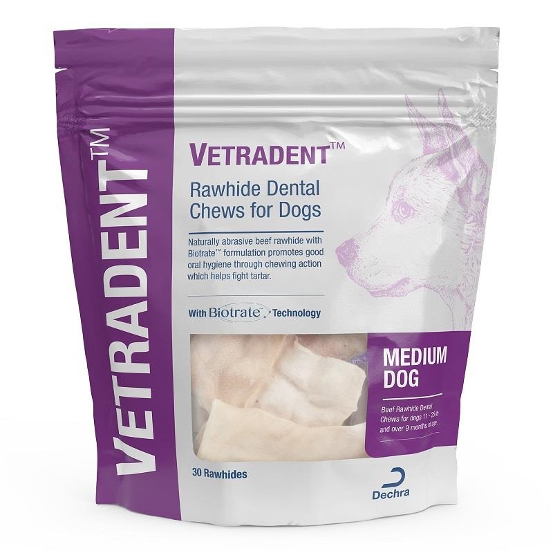 Vetradent Rawhide Dental Chews for Dogs Medium