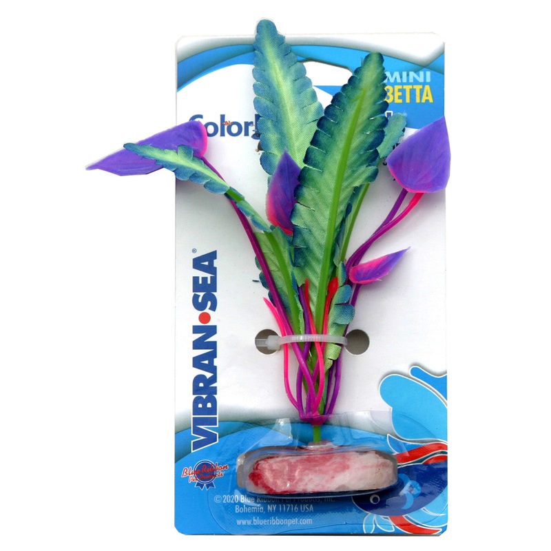 Blue Ribbon Pet Colorburst Florals Ferndale Blue Aquarium Plant Mini