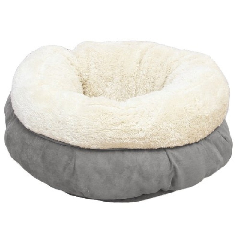 Lambswool Donut Cat Bed – Grey