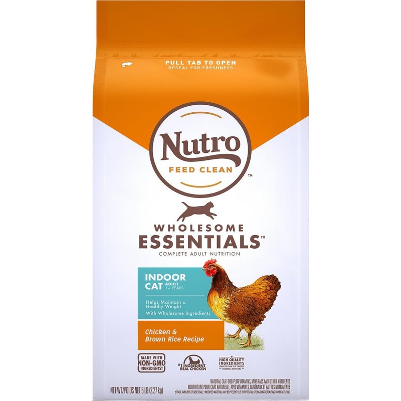 Nutro Wholesome Essentials Indoor Chicken and Brown Rice Recipe Adult  Dry Cat Food