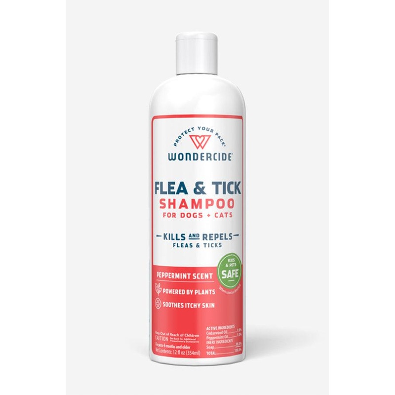 Wondercide Flea and Tick Peppermint Shampoo for Dogs and Cats 12 oz