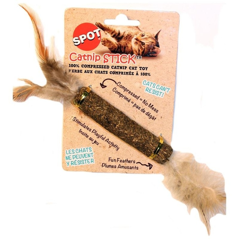 SPOT CATNIP STICK W/FEATHERS 12 IN
