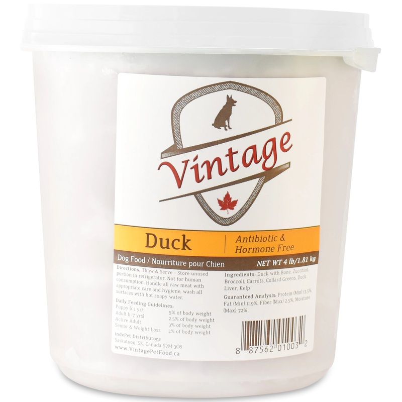 Vintage Raw 1.81kg Duck Dog Food – Shipping ETA Late September (Try 7.26kg Patties) Individual 1.81kg