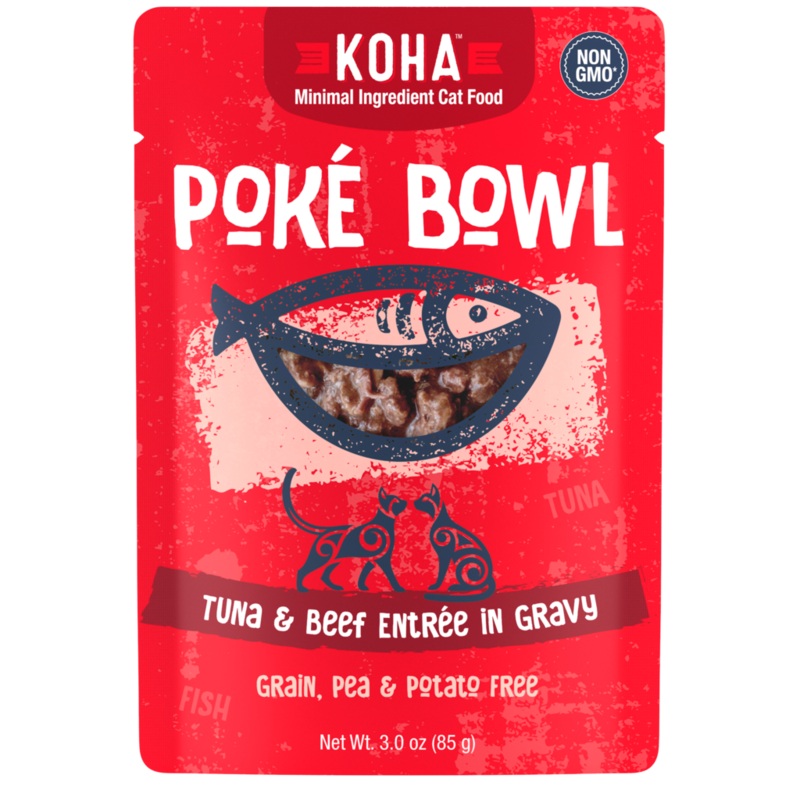Koha Pok Bowl Tuna & Beef Entre in Gravy for Cats 3-oz