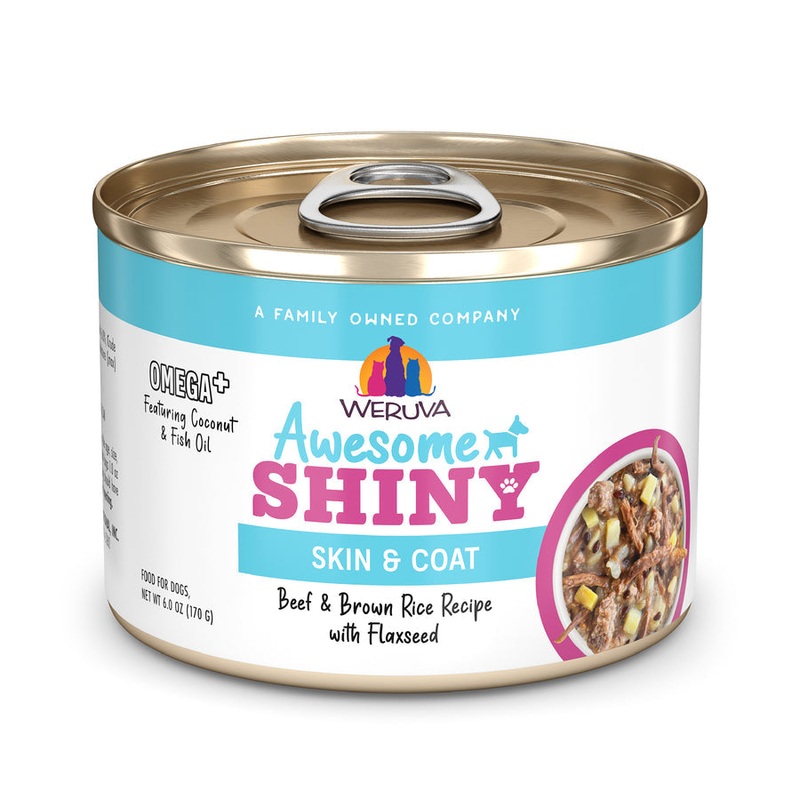 Weruva Awesome Shiny Beef & Brown Rice Recipe with Flaxseed in Gravy Dog Food 6 oz