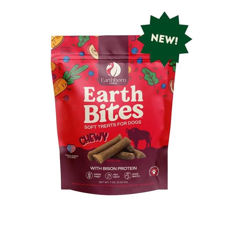 Earthborn Holistic EarthBites Chewy Grain-Free Dog Treats – Bison 7oz