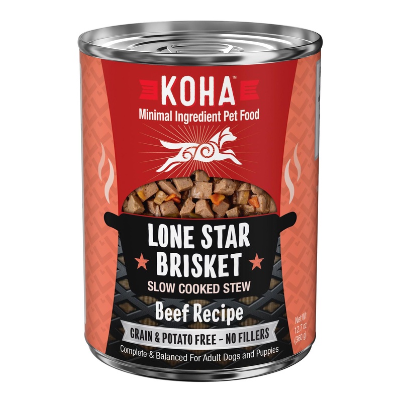 Koha Lone Star Brisket Slow Cooked Stew Wet Dog Food 12.7 oz