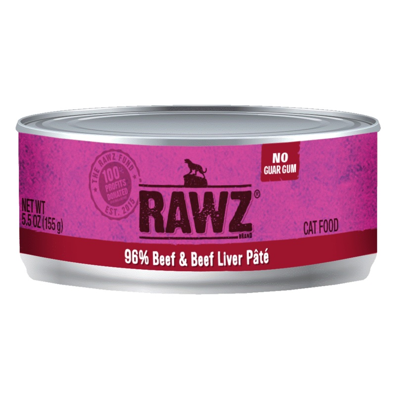 Rawz 96% Beef & Beef Liver Pate Cat Food 3 oz