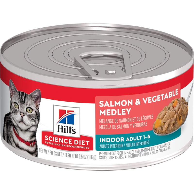 Science Diet Cat Adult Indoor Salmon & Vegetable Medley Single 5.5oz
