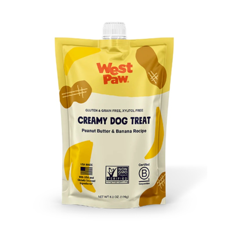 Creamy Peanut Butter & Banana Recipe Grain-Free Dog Treat 6.2oz Squeezable Pouch