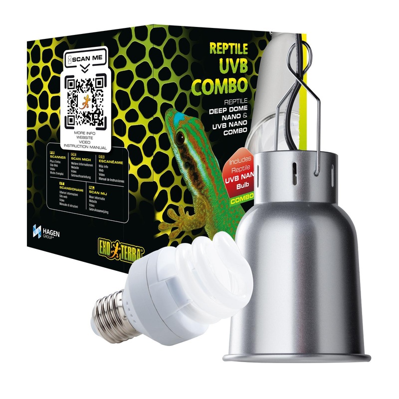 Exo Terra Deep Dome Nano Reptile UVB Light Combo