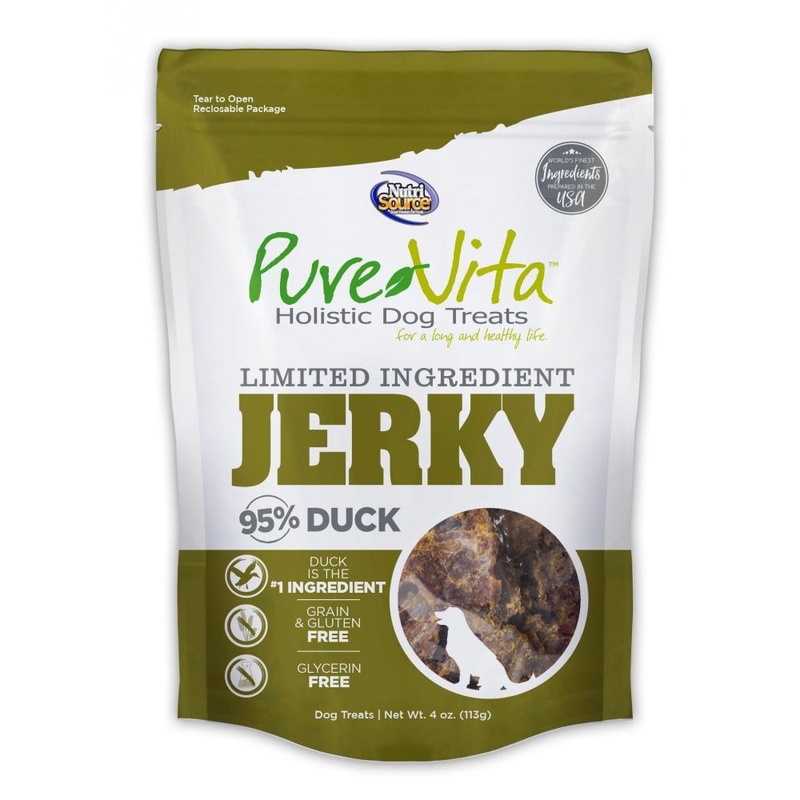 NutriSource PureVita Limited Ingredient 95% Duck Jerky Holistic Dog Treats