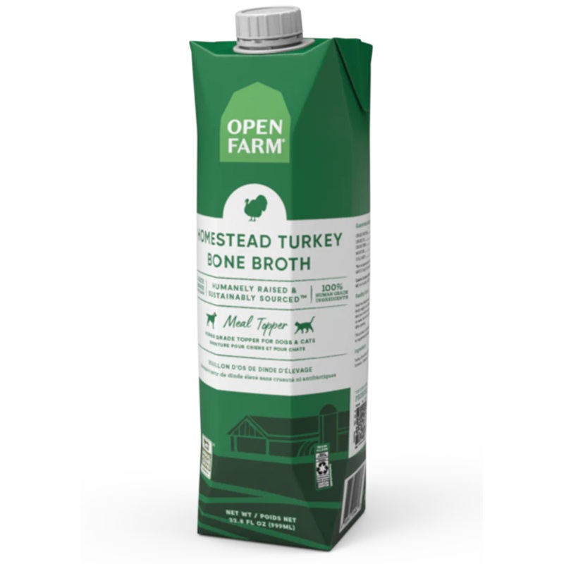 Open Farm Homestead Turkey Bone Broth for Dogs & Cats 12oz