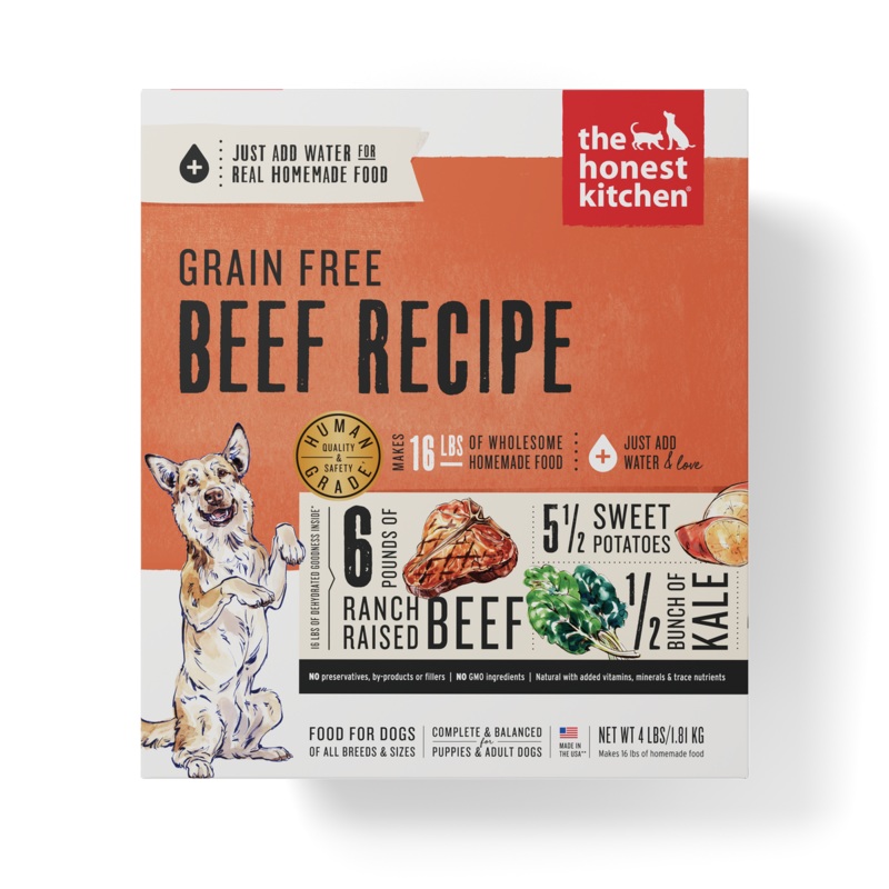 The Honest Kitchen Grain Free Dehydrated Dog Food – Beef – 4lb