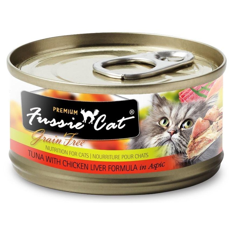 Fussie Cat Premium Grain Free Tuna with Chicken Liver in Aspic Canned Cat Food