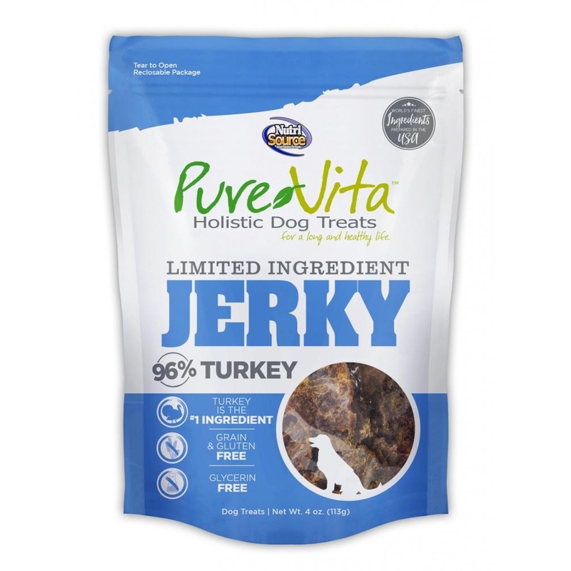 NutriSource PureVita Limited Ingredient 96% Turkey Jerky Holistic Dog Treats