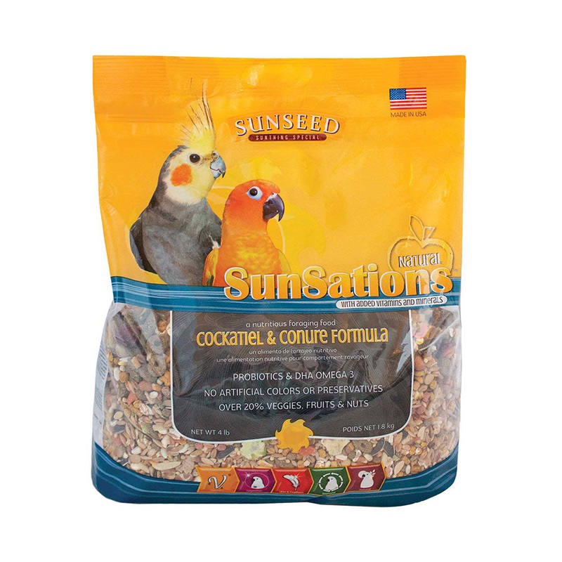 Sunseed Sunsations Natural Cockatiel & Conure Formula 4 Lbs