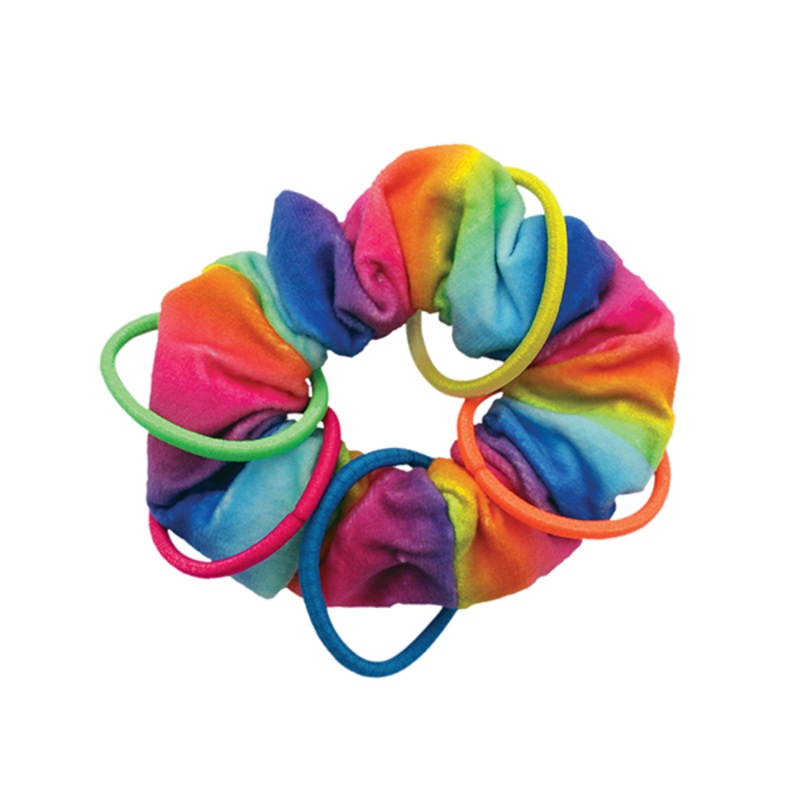 Active Scrunchie Rainbow Hair Tie Cat Toy 1.25 in x 3.5 in x 3.5 in