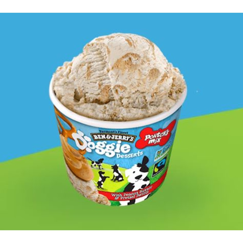 Ben & Jerry’s Doggie Desserts Pontch’s Mix Peanut Butter & Pretzel Swirls Frozen Dog Treat 4 oz