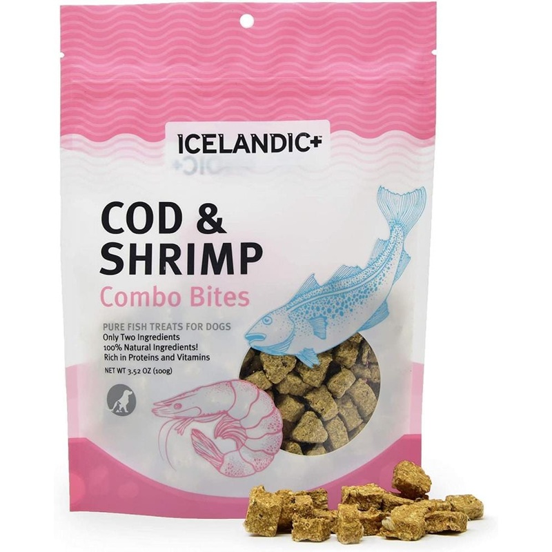 Icelandic+ Cod & Shrimp Combo Bites Fish Dog Treats 3.5 oz