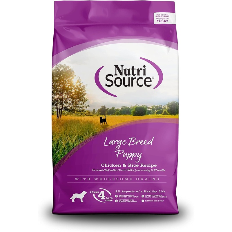 Nutrisource Wholesome Grains Large Breed Puppy Dry Dog Food – Chicken & Rice – 6lb Bag