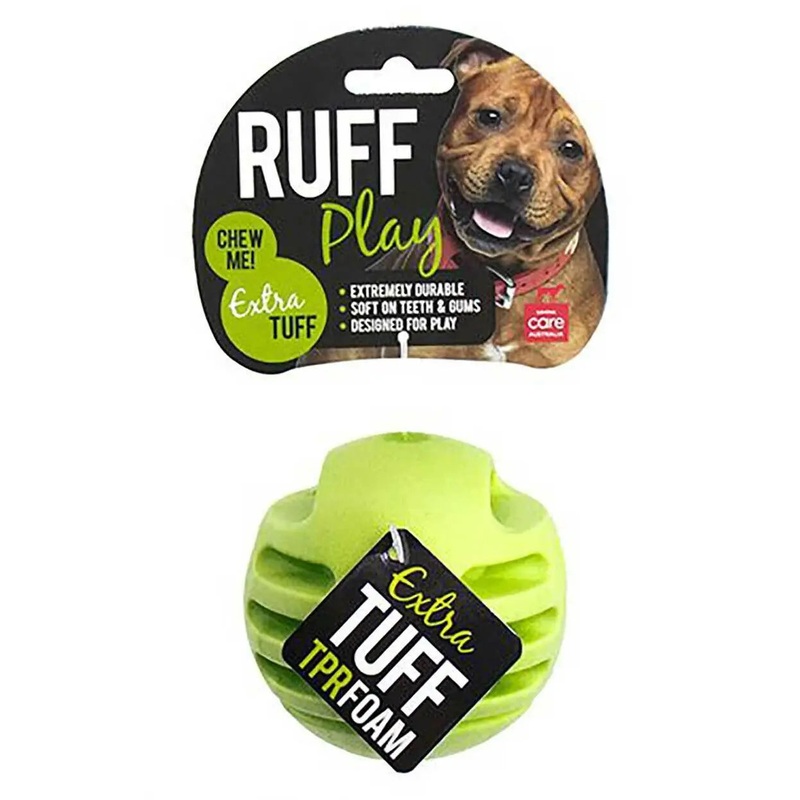 Ruff Play Dental Dog Toy Treat Ball Foam