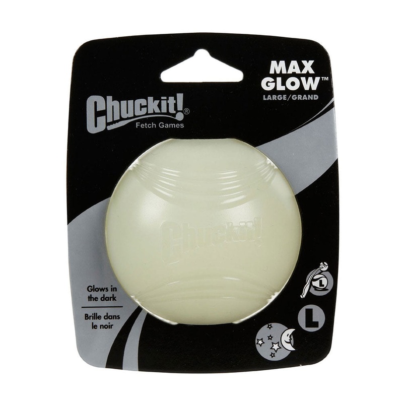 Chuckit! Max Glow Ball Dog Toys Glow White Color Large
